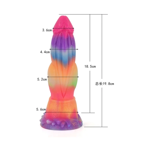Beowulf měkké silikonové svítící vibrační dildo