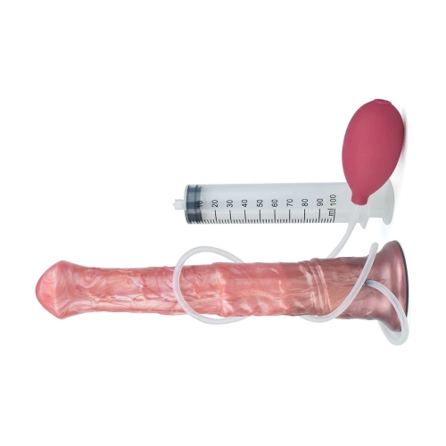 Koňské silikonové stříkací dildo hnědá