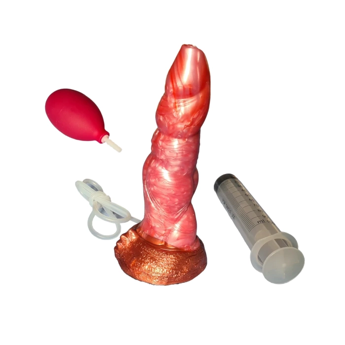Stříkací dildo bestie Hou z extra měkkého silikonu