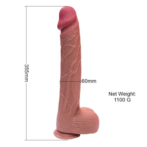 35cm dual silikon dildo se zakázkovou měkkostí