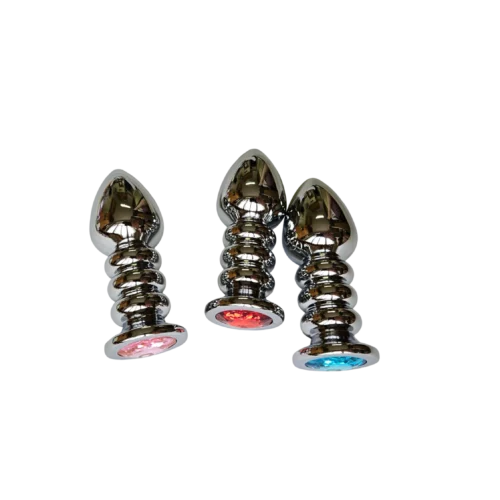 Anální kovový vroubkovaný kolík silný