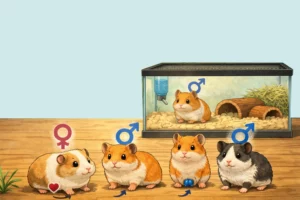 Chudák křeček v teráriu